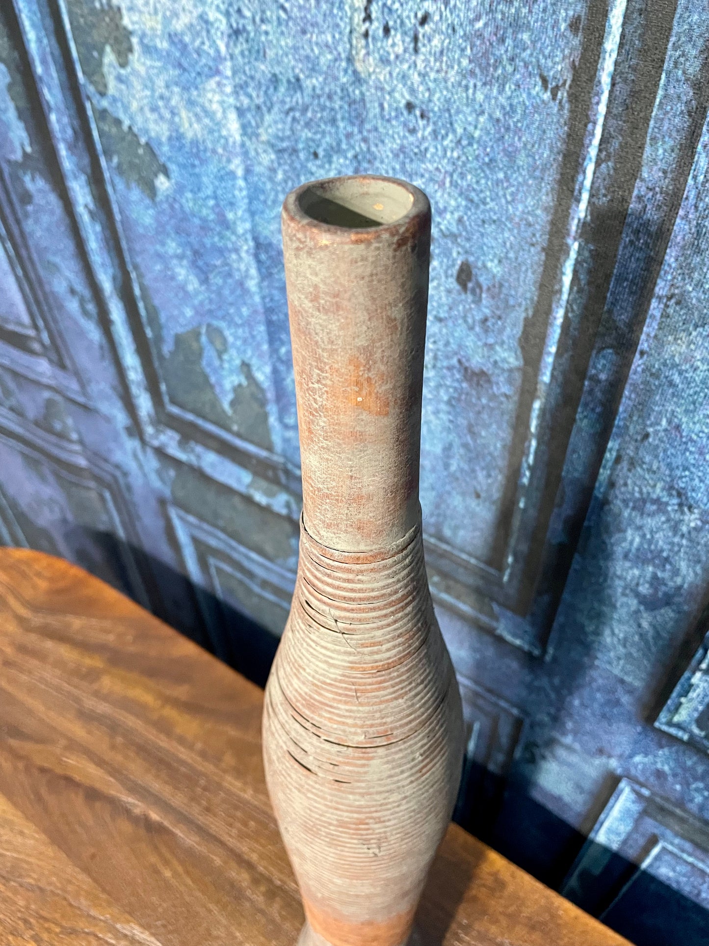 Tall Rustic Bottle Neck Vase