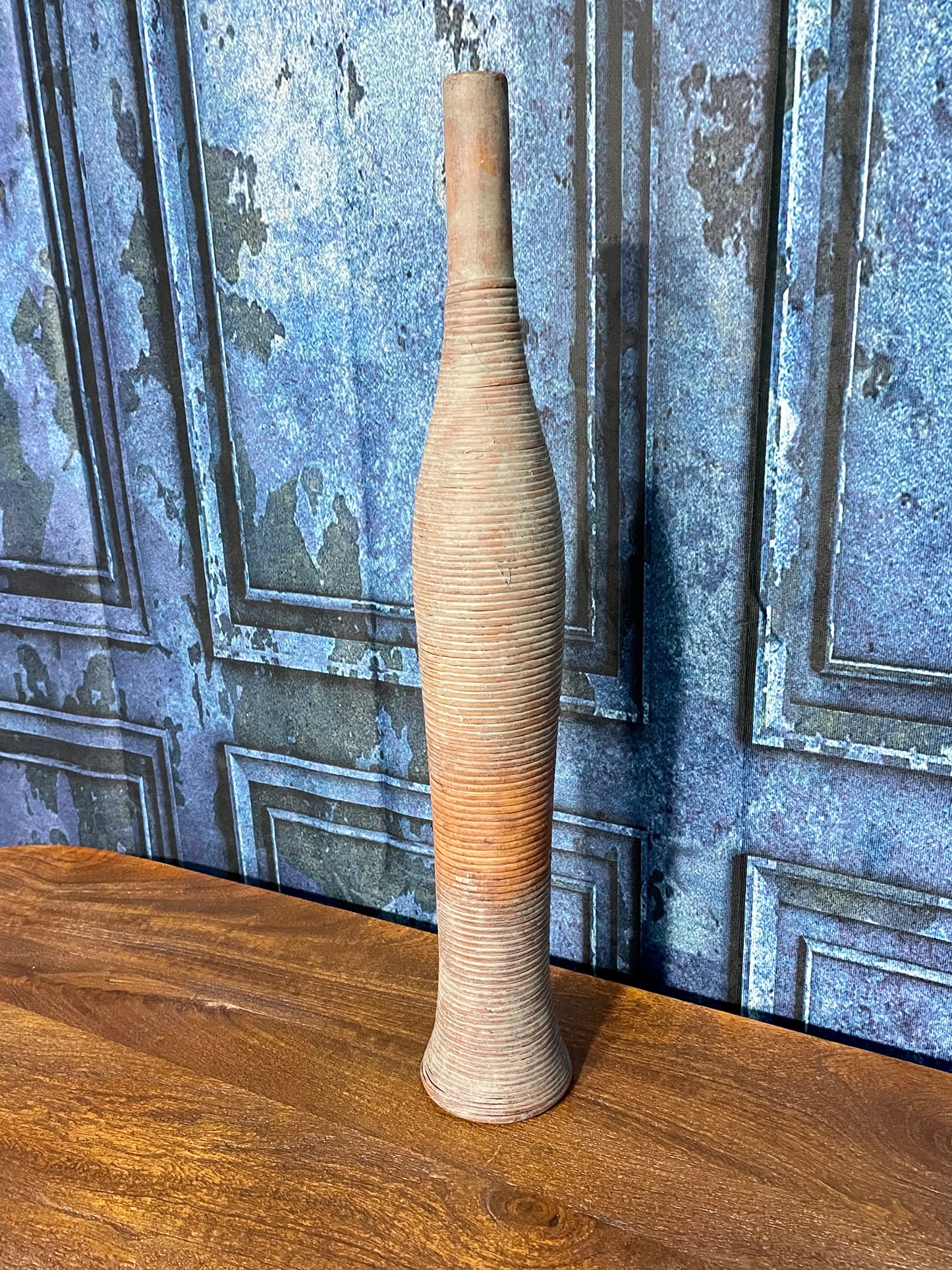 Tall Rustic Bottle Neck Vase