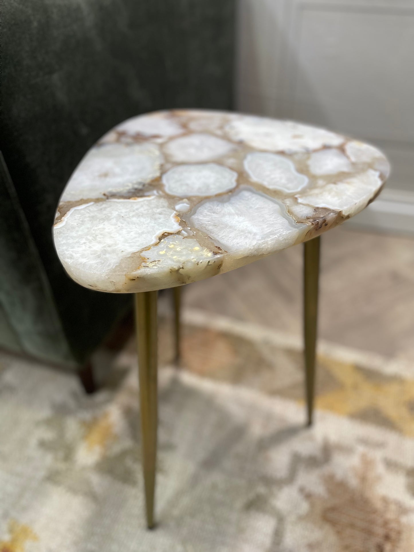 Amara White Agate End Table