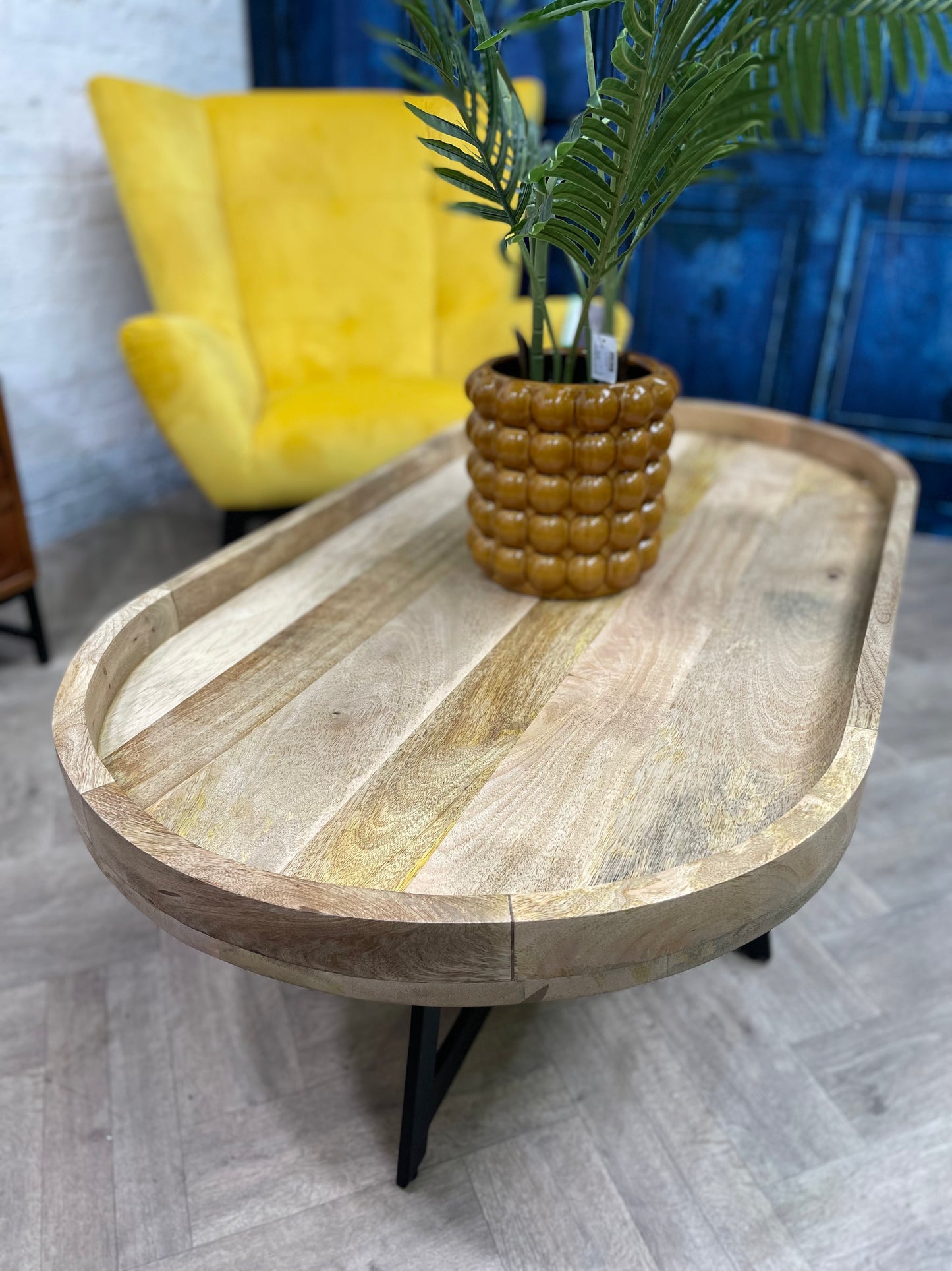 Colin Mango Wood Oval Coffee Table