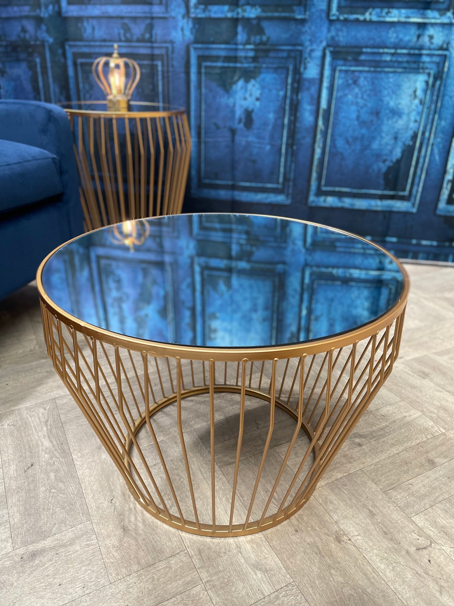 AVANTIS GOLD FINISH TAPERED DESIGN SIDE TABLE by Perfected