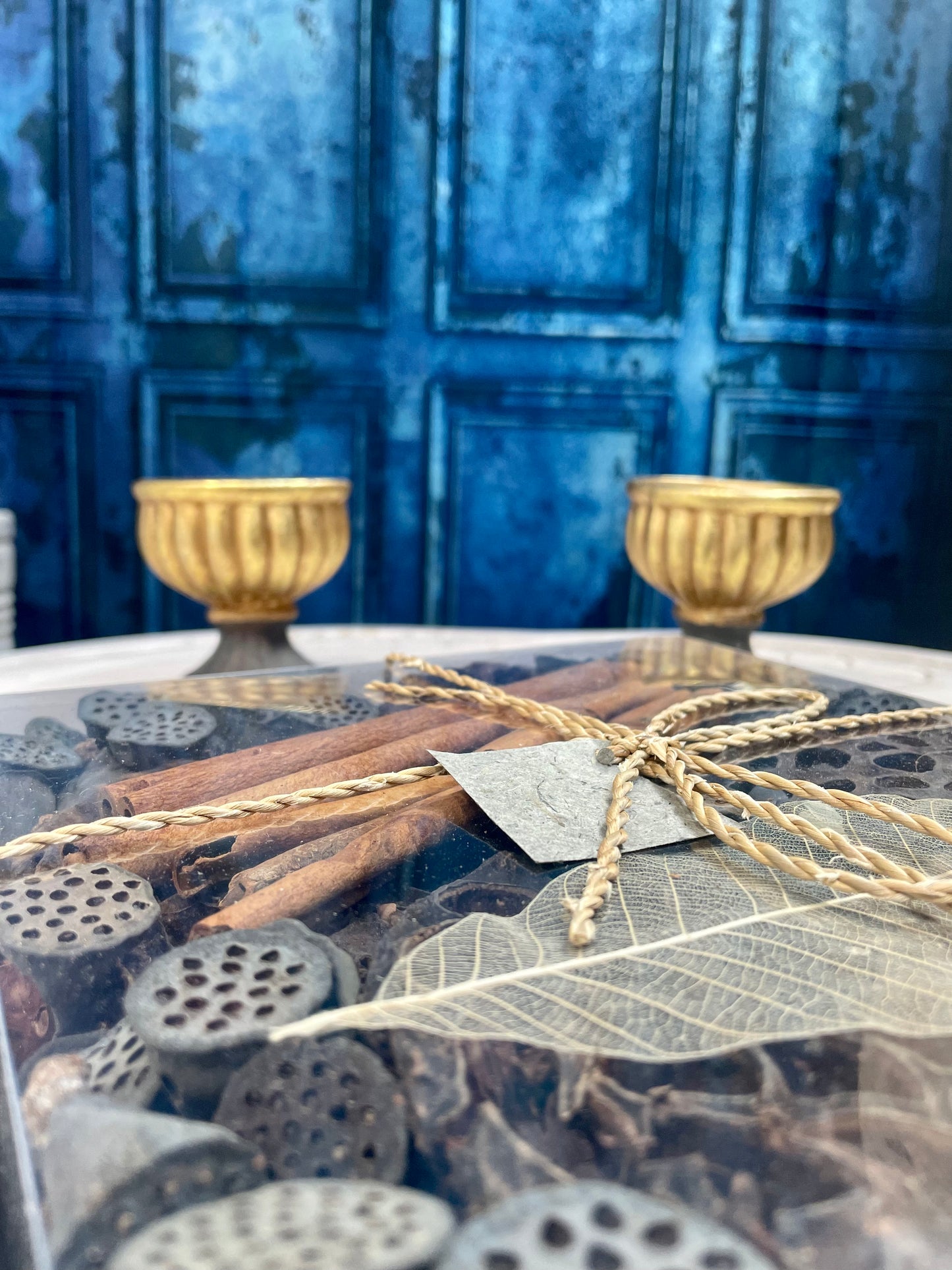 Pair of Antique Gold Candles With Black Base