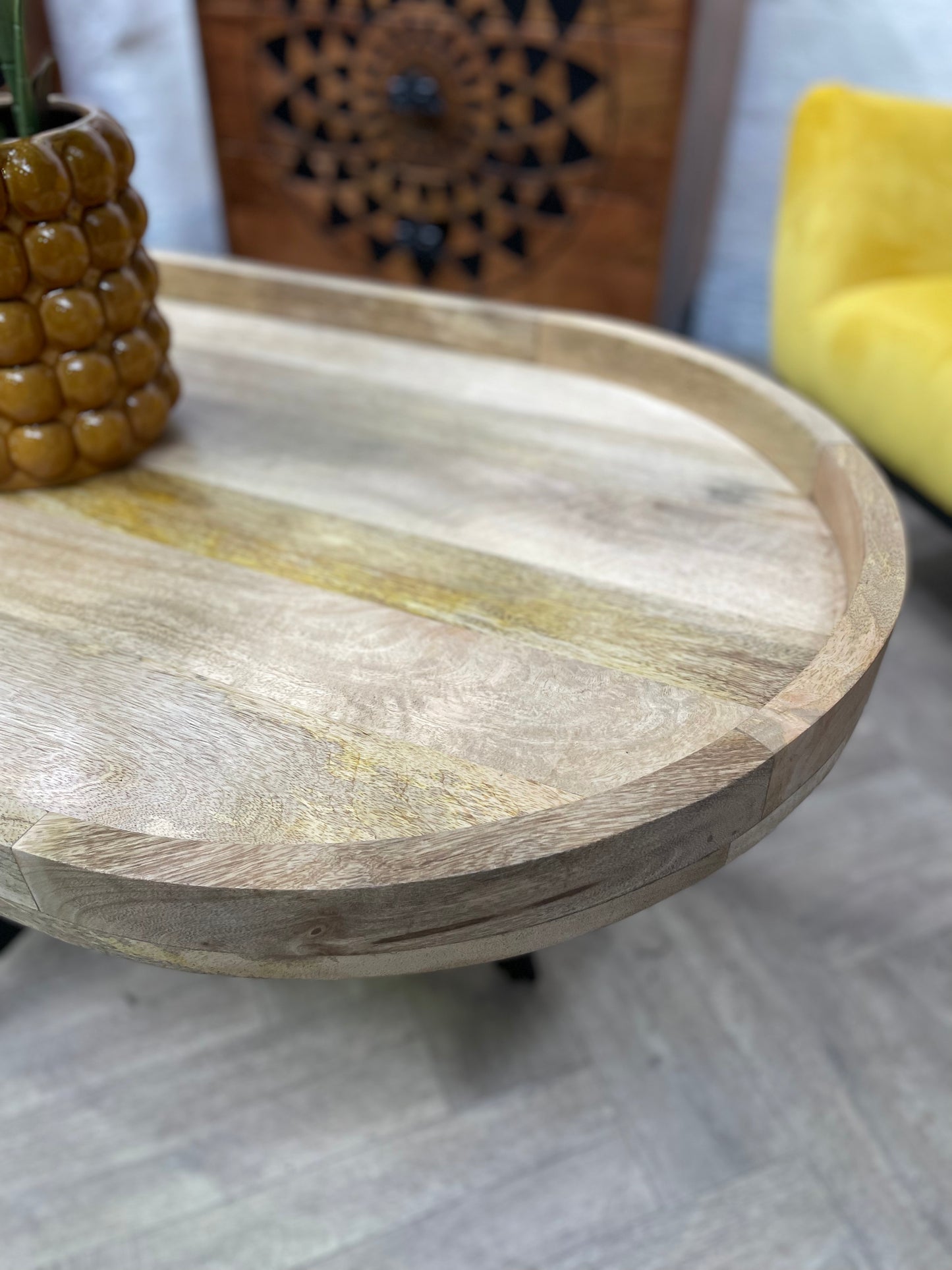 Colin Mango Wood Oval Coffee Table