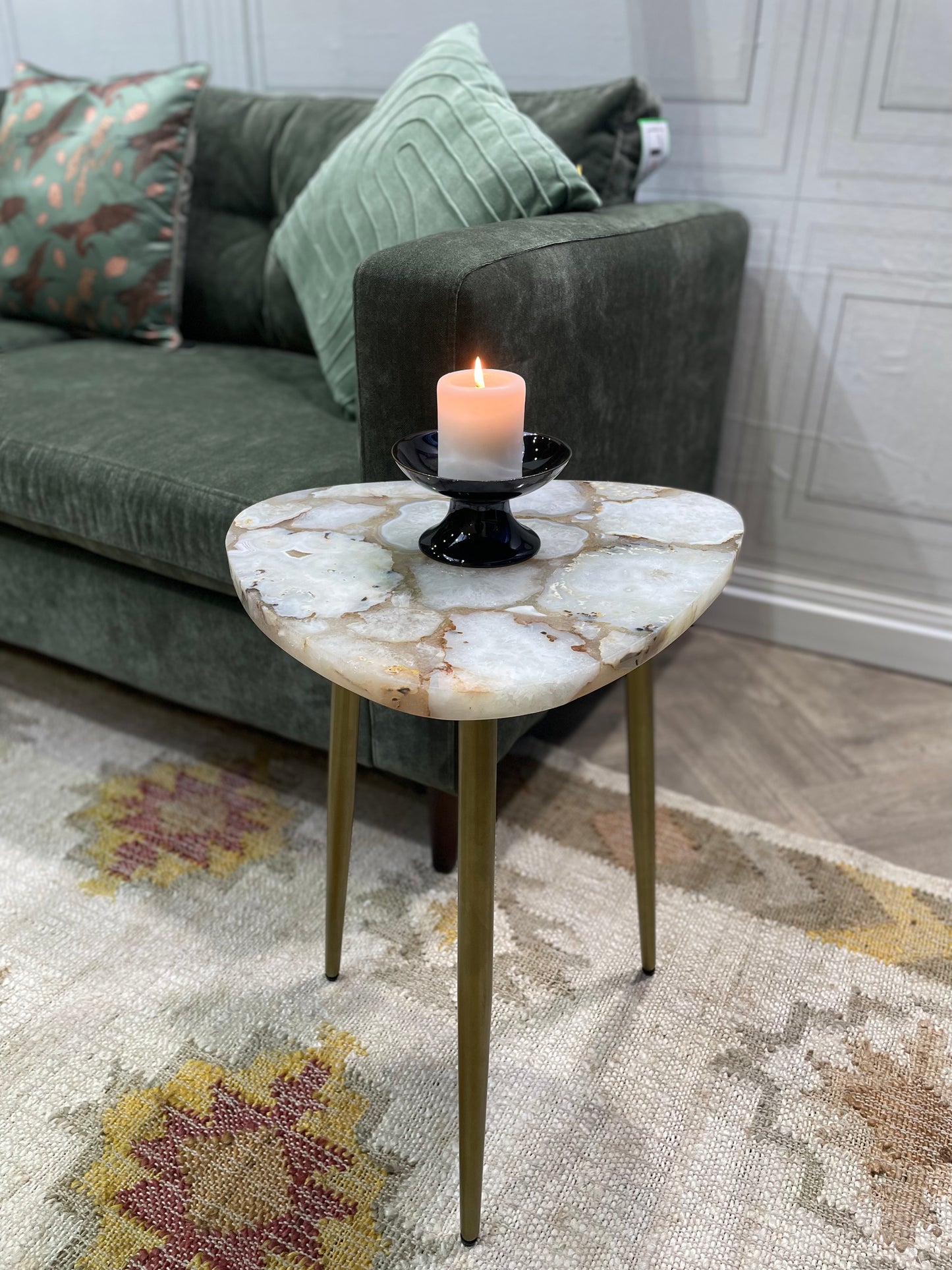 Amara White Agate End Table