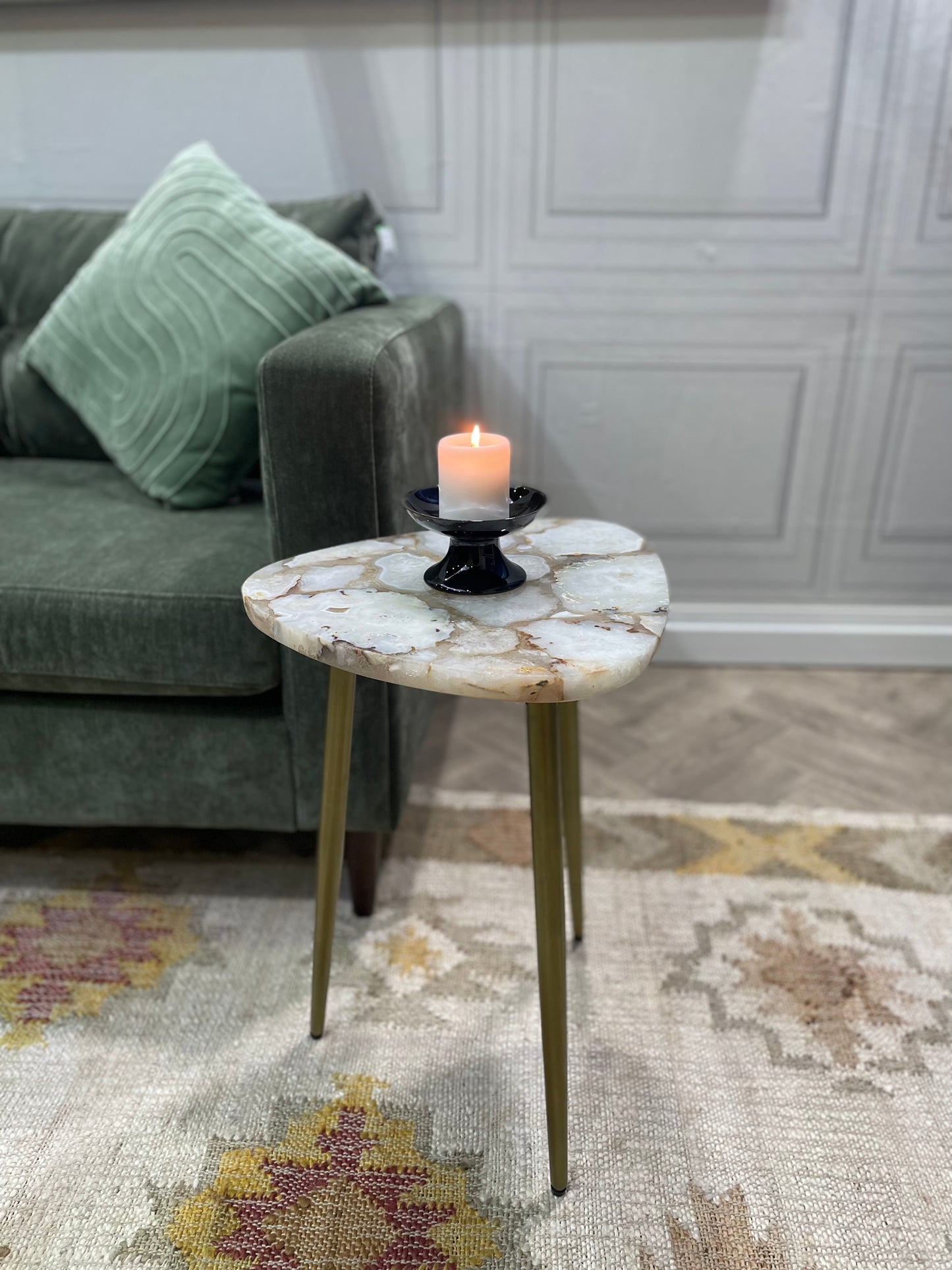 Amara White Agate End Table