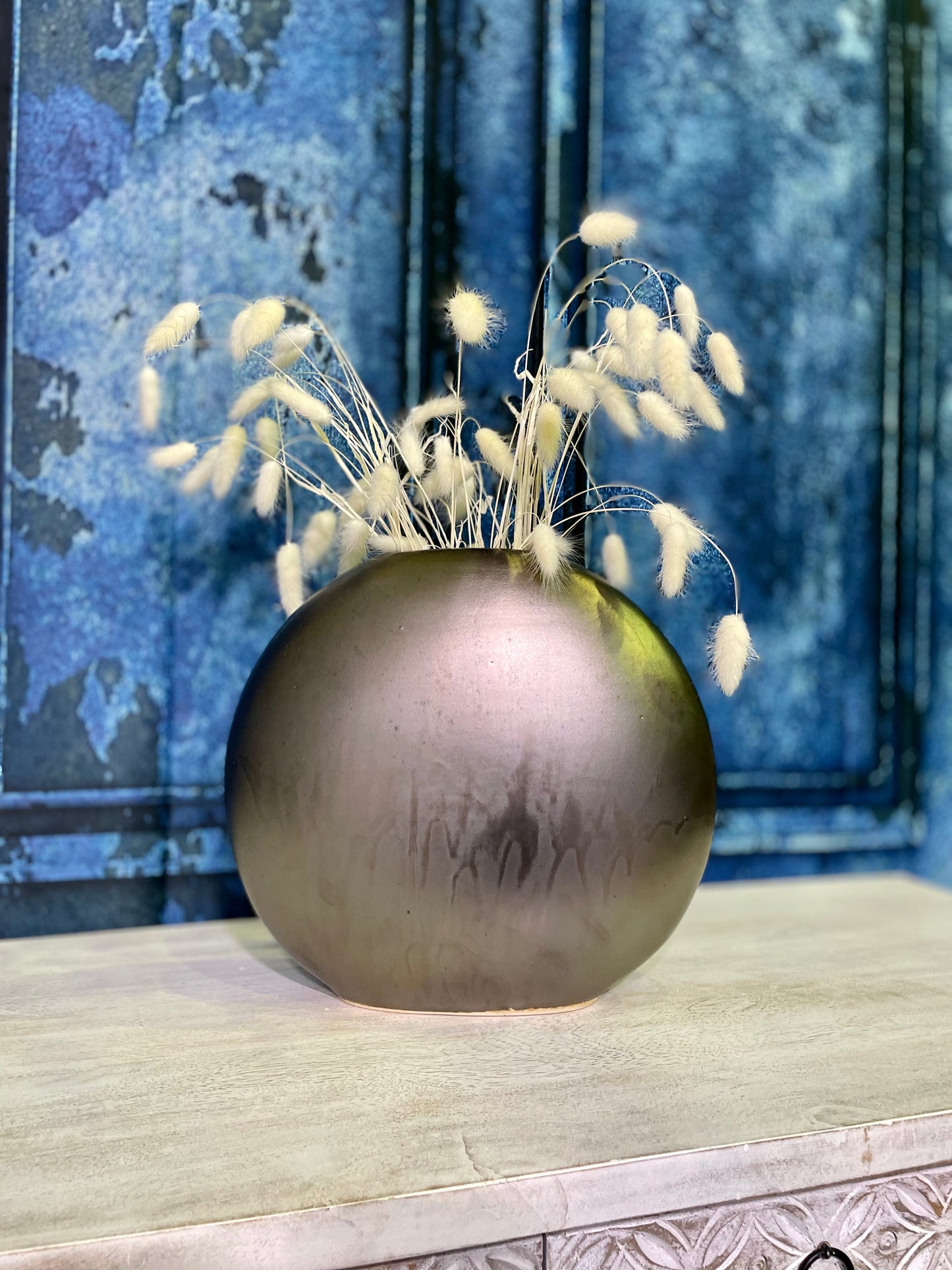 Aged Bronze Moon Vase