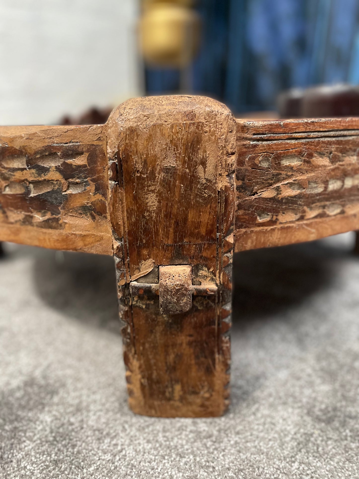 Rustic Etched Wood Coffee Table