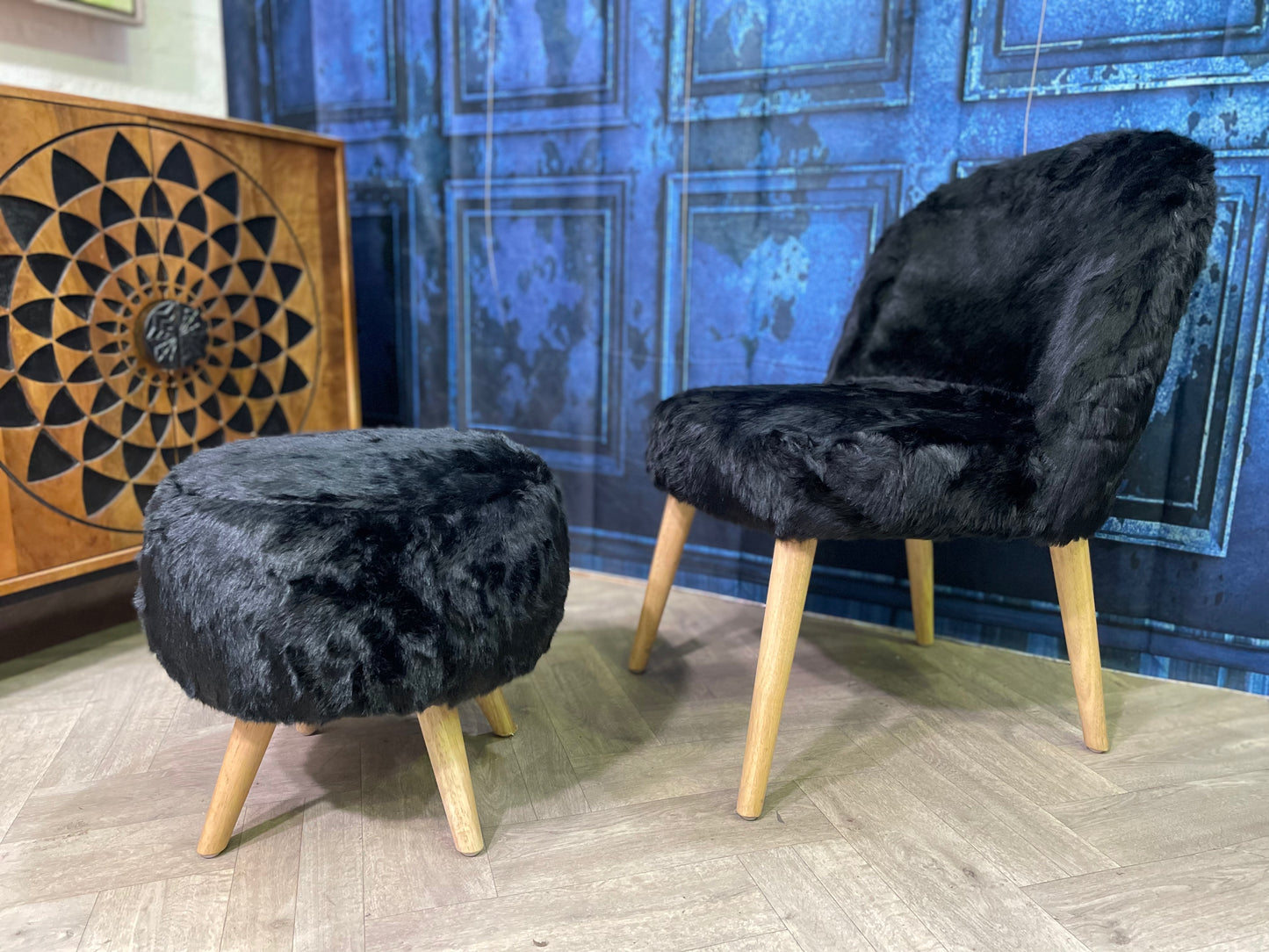 Cabaret Black Fur Effect Chair