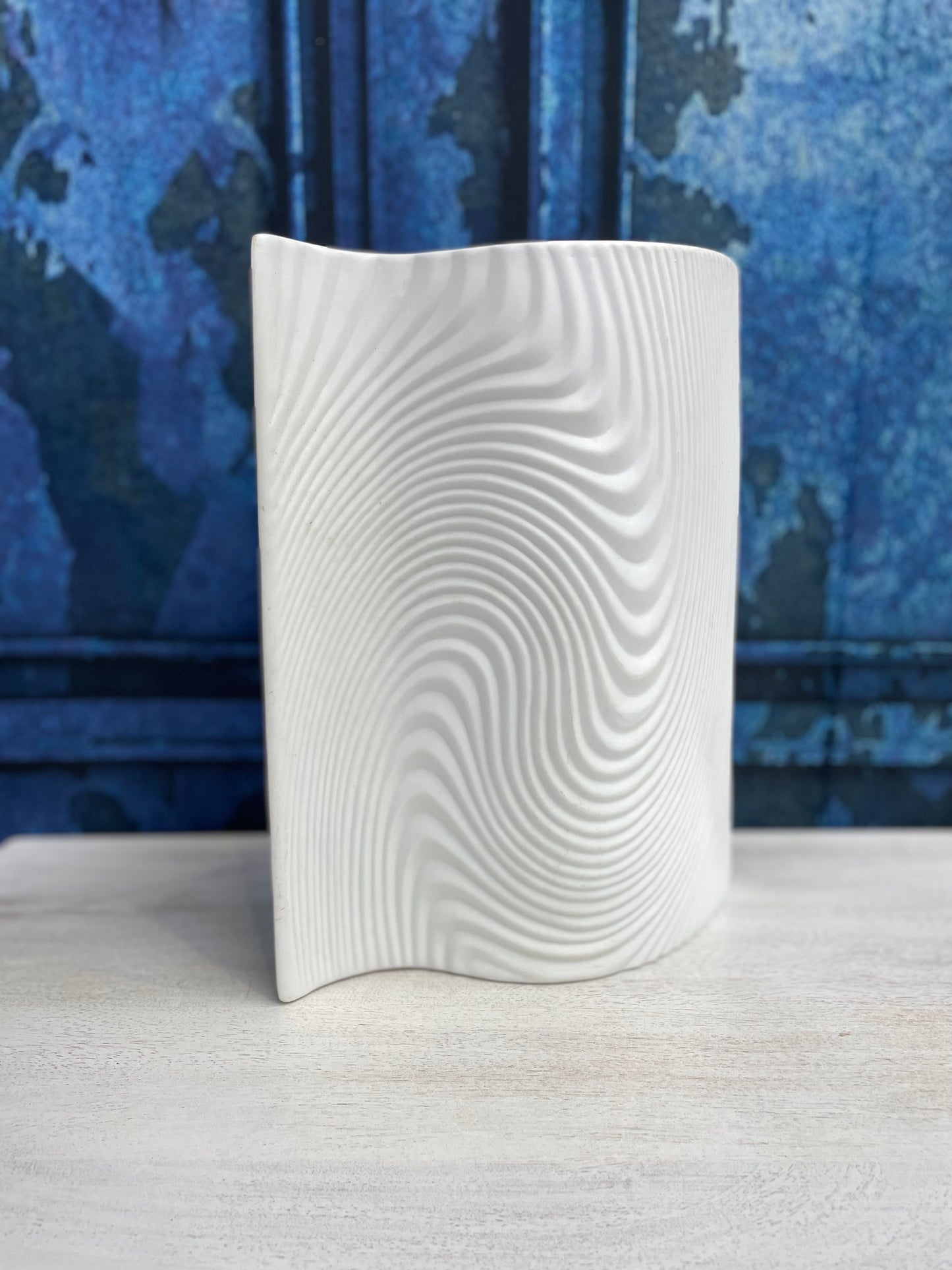 Large White Spiral Vase