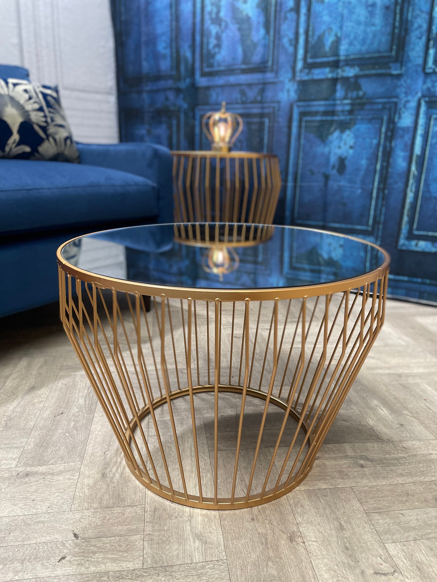 AVANTIS GOLD FINISH TAPERED DESIGN SIDE TABLE by Perfected