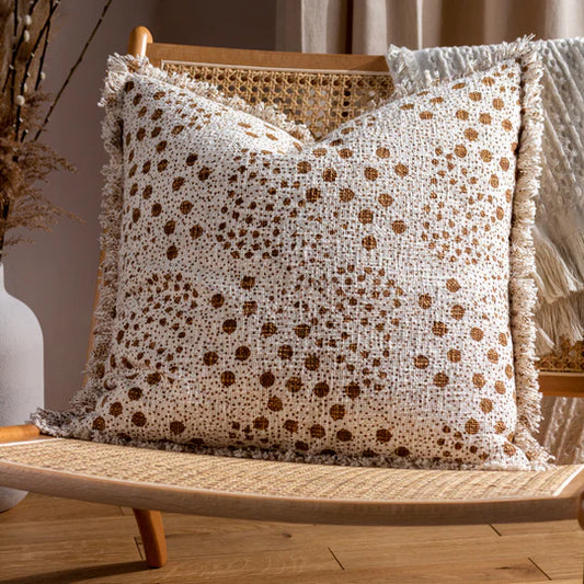 Yard Hara Woven Fringed Cotton Cushion Yolk