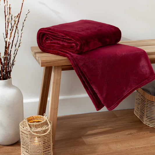 Furn. Harlow Fleece Throw Berry