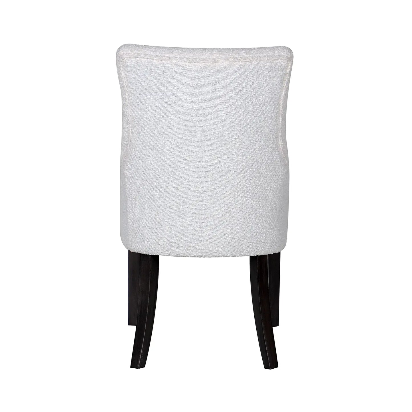 Set of 2 Iconic Ivory Boucle Fabric Upholstered Dining Chairs