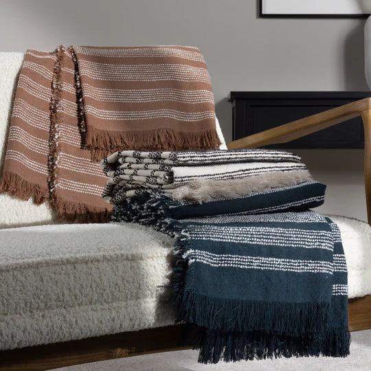 HÖEM Jour Woven Fringed Throw Natural