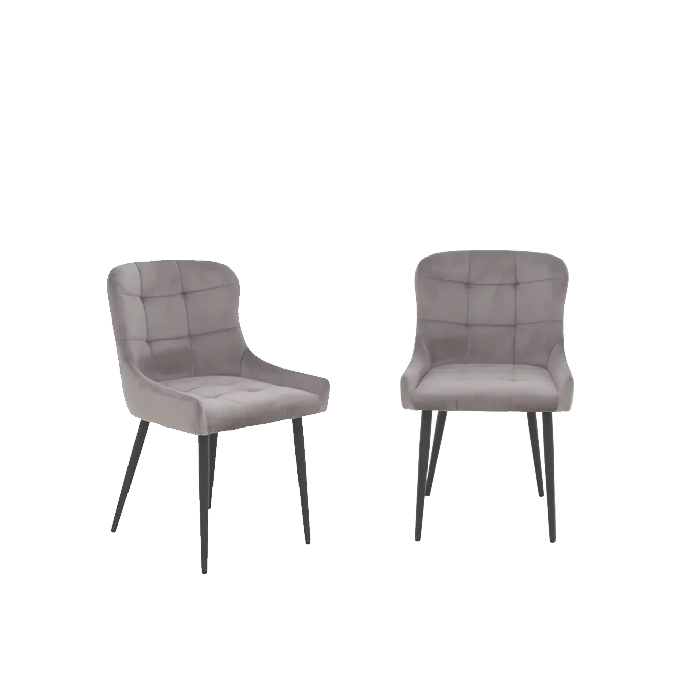 Furniture Village Set of 2 Kos Velvet Dining Chair - Granite