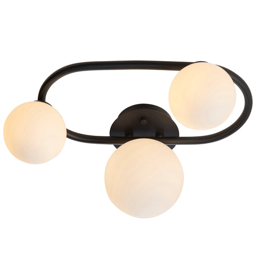 Hackberry Bathroom 3 Ceiling Light Black 175x359x252mm