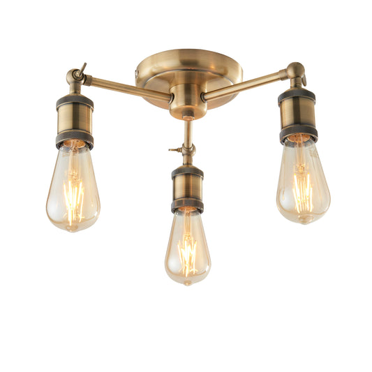 Candler 3 Ceiling Light Antique Brass