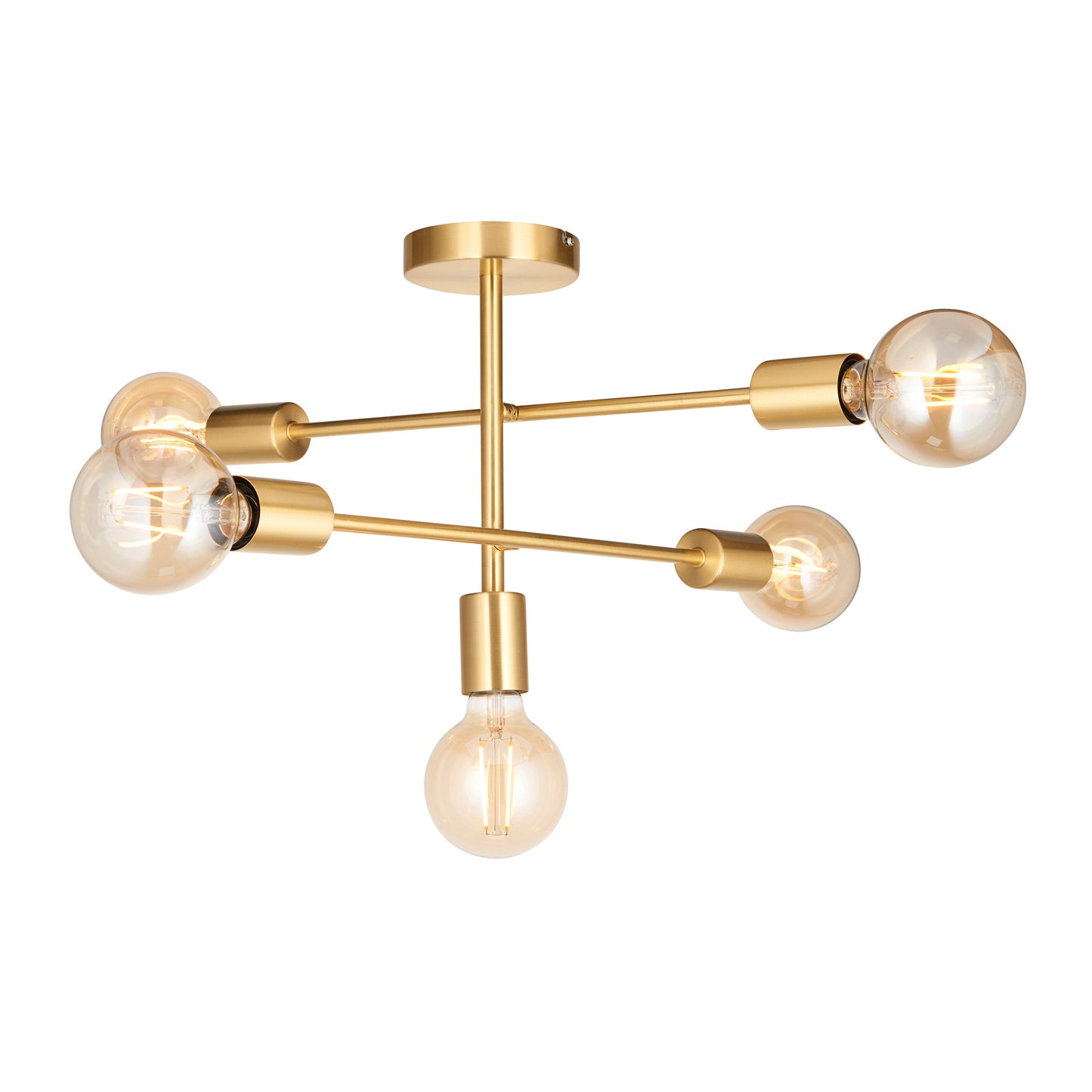 Iowa 5 Ceiling Light Satin Brass