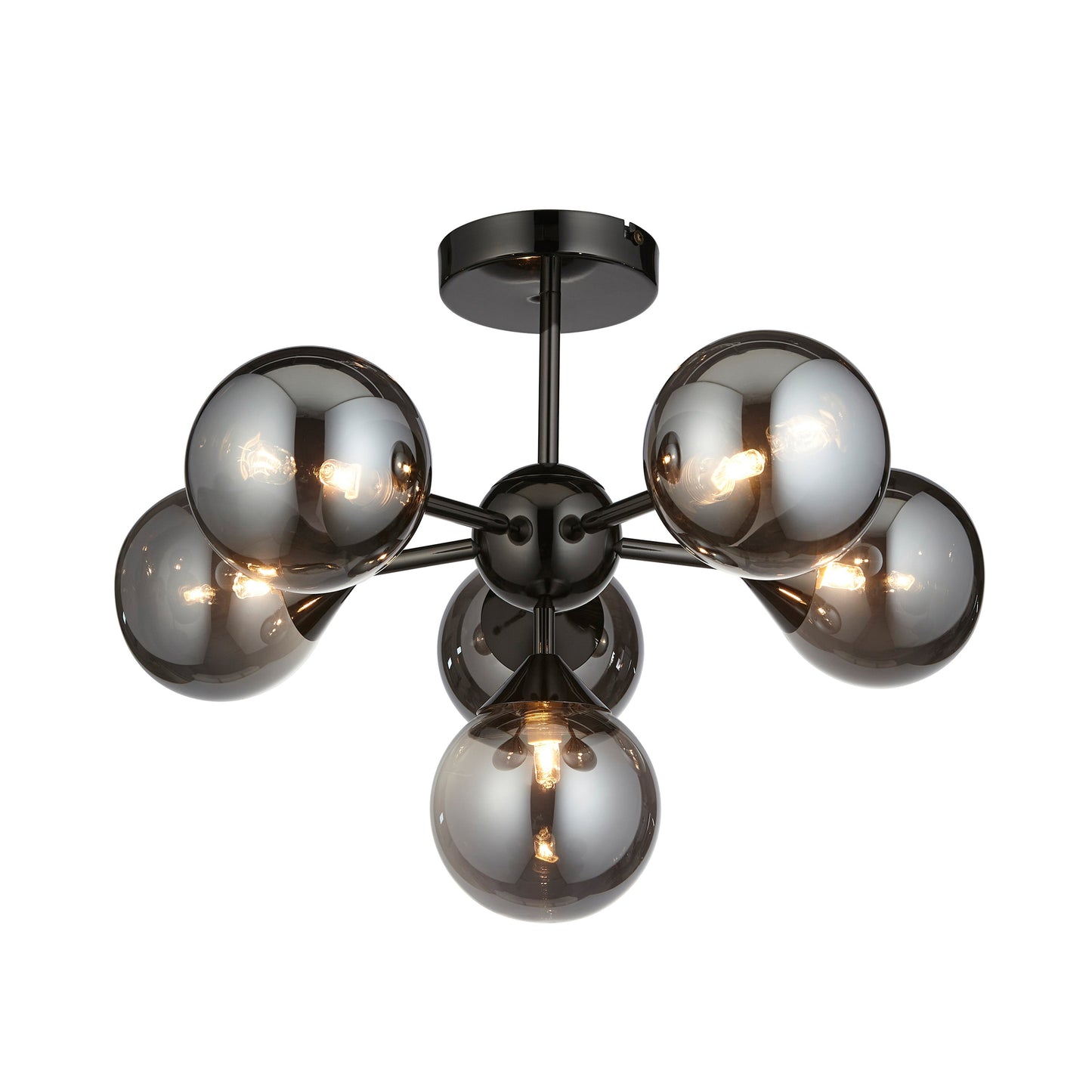 Glennville 6 Ceiling Light Black Chrome