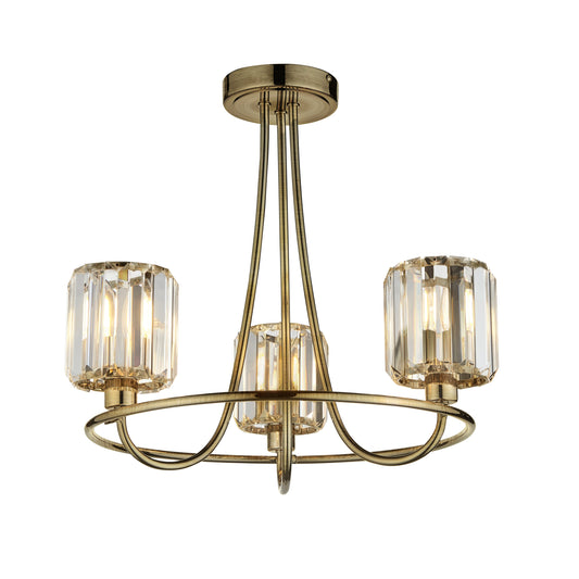 Andover 3 Ceiling Light Antique Brass