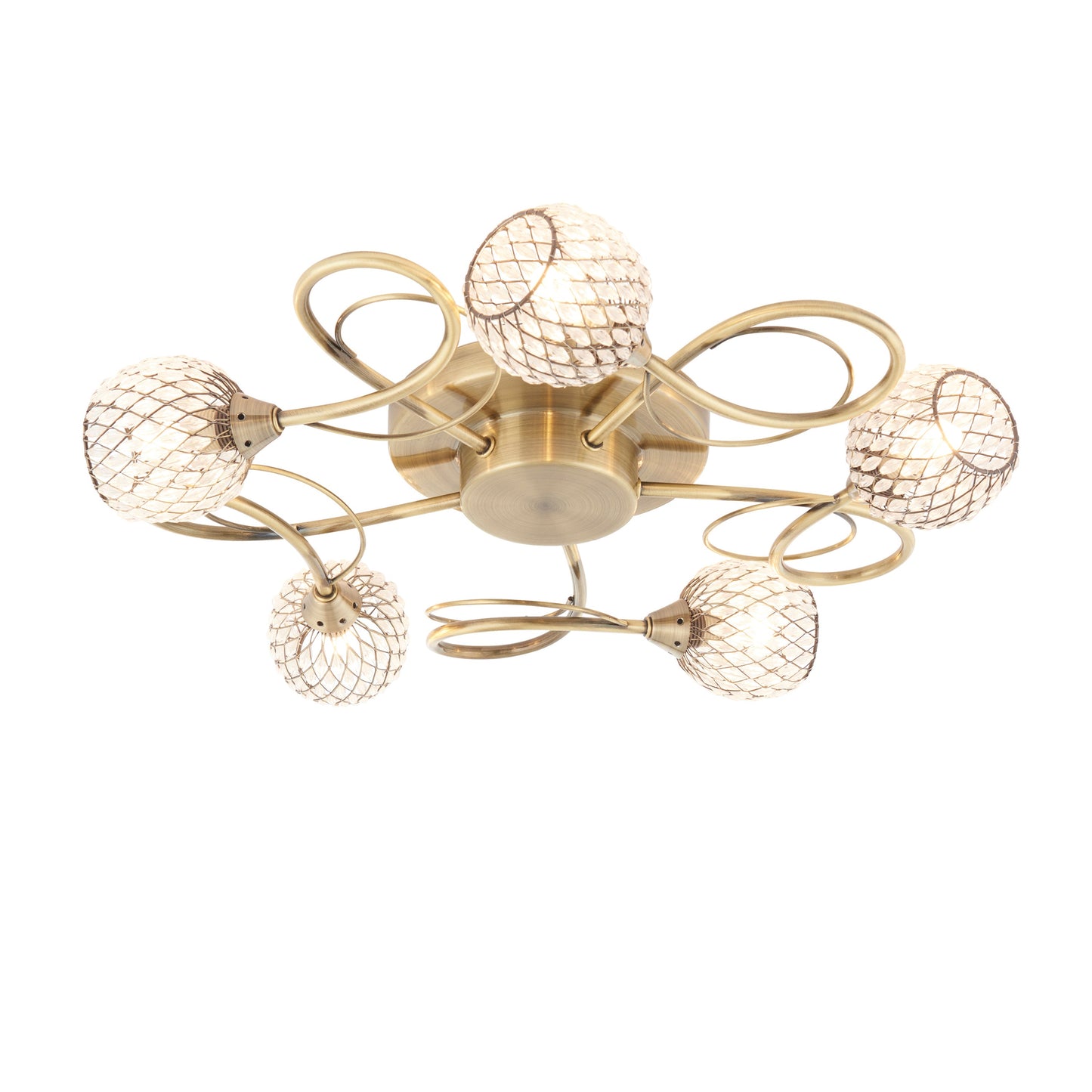 Adel 5 Ceiling Lamp Antique Brass