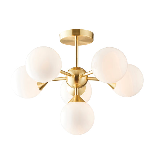 Glennville 6 Ceiling Light Brushed Gold