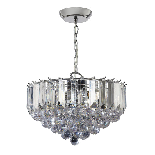 Buena 3 Pendant Light Chrome 380mm