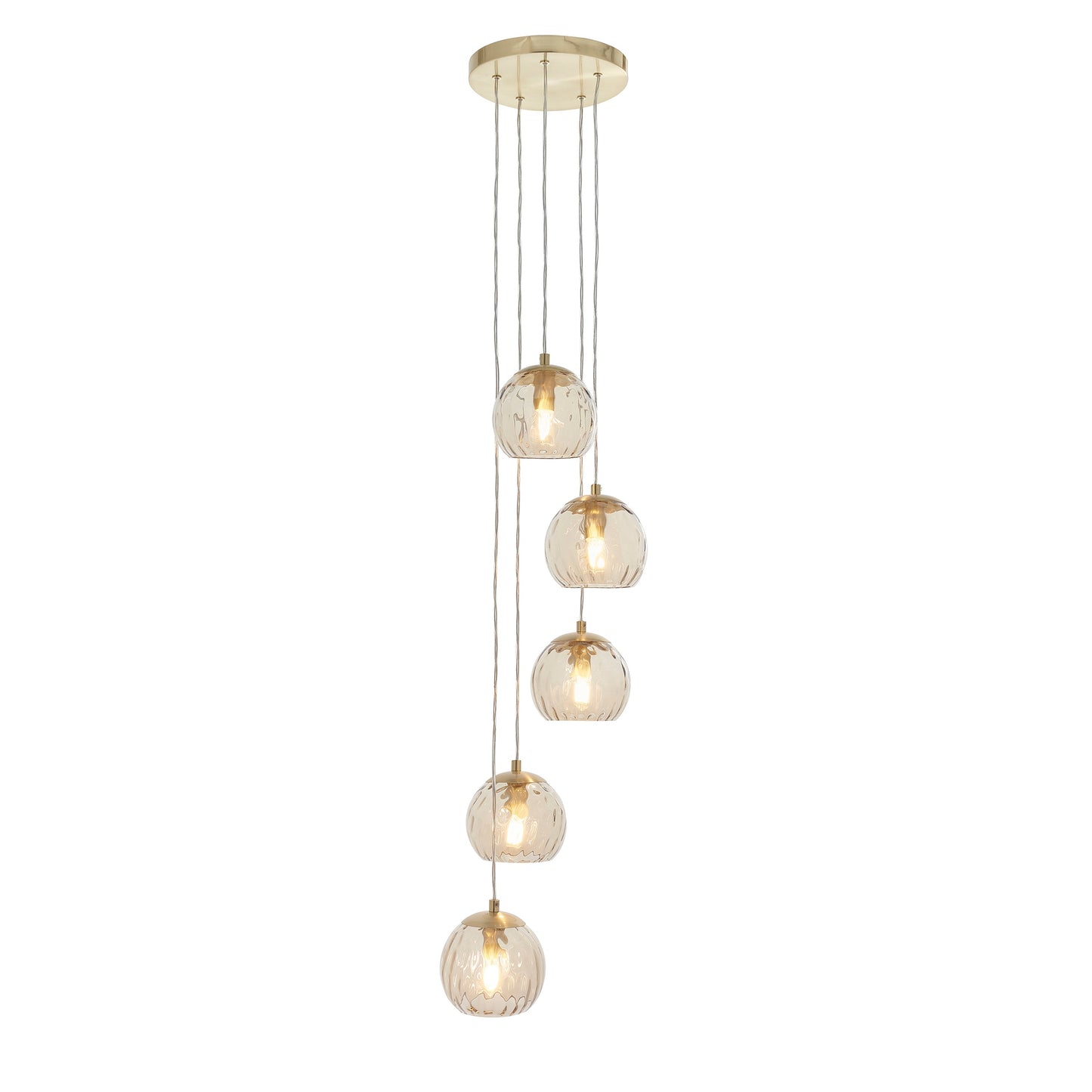 Bowdon 5 Pendant Light  Satin Brass