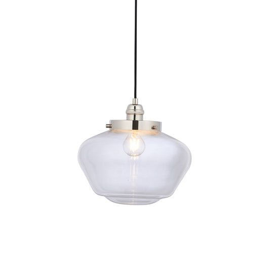 Austell 1 Pendant Light Bright Nickel Clear