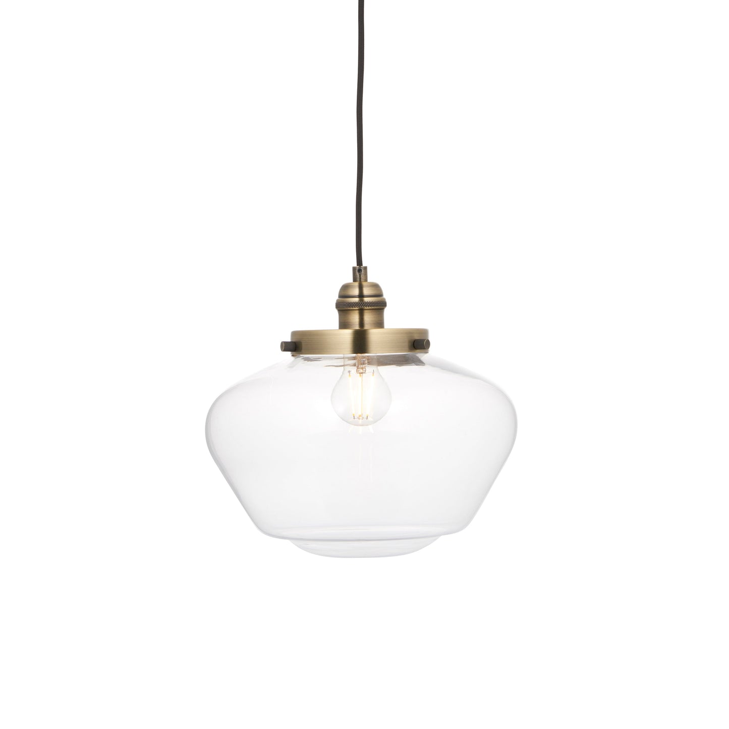 Austell 1 Pendant Light Antique Brass Clear