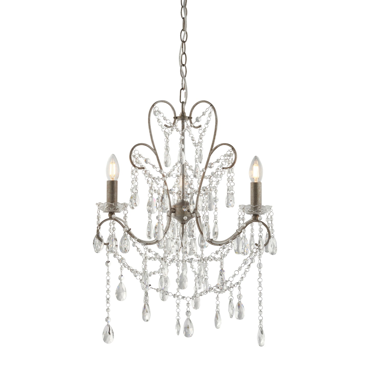 Apopka 3 Pendant Light Aged Silver