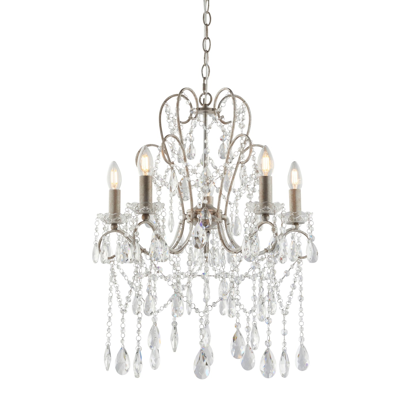 Apopka 5 Pendant Light Aged Silver