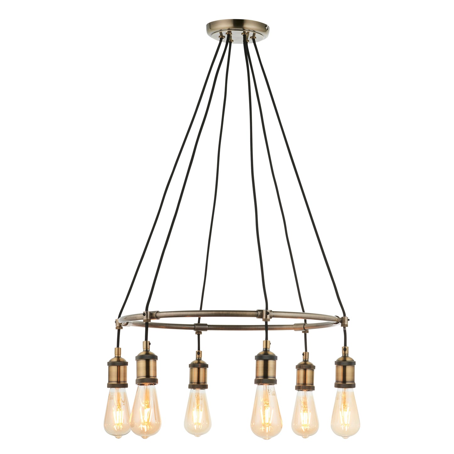 Candler 6 Pendant Light Antique Brass