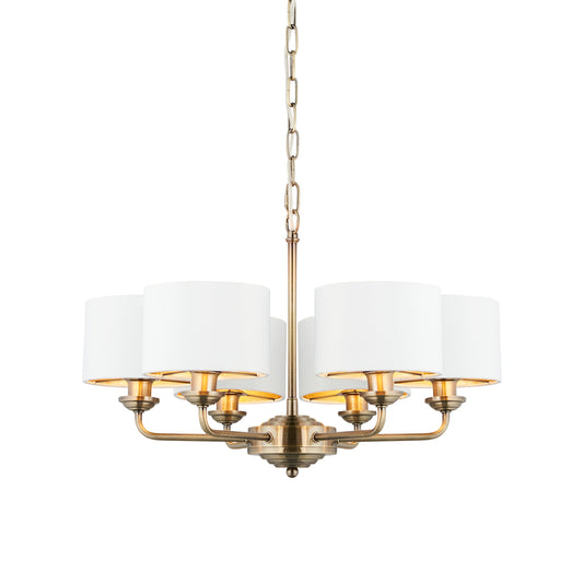 Charlotte 6 Pendant Light Antique Brass 500-1855mm