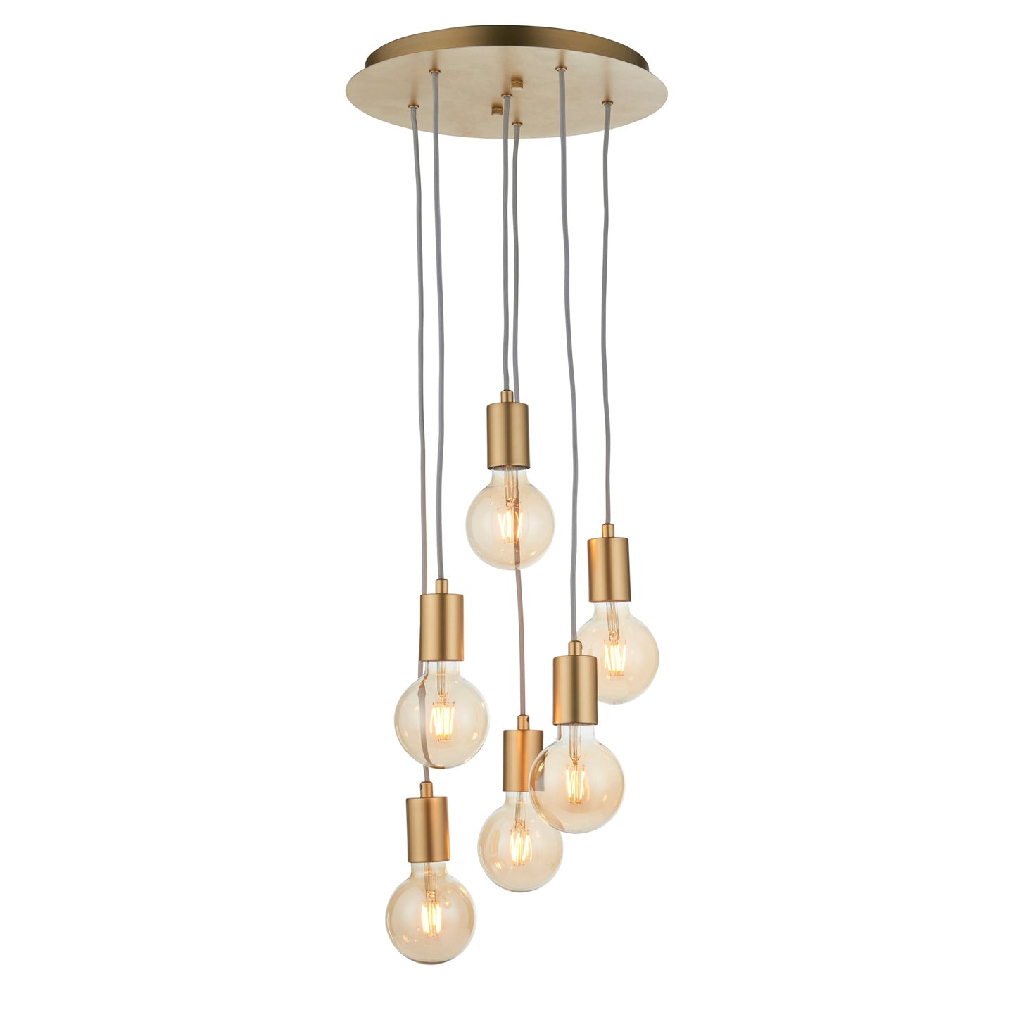 Iowa 6 Pendant Light Satin Brass