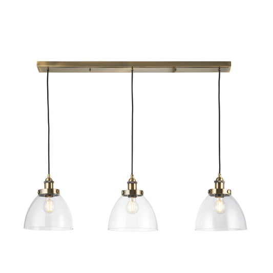 Carlton 3 Pendant Light Antique Brass