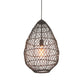 Hahnville 1 Pendant Light Black Rattan