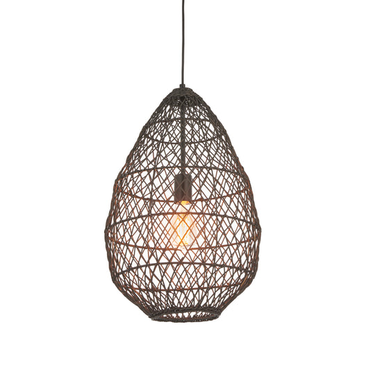 Hahnville 1 Pendant Light Black Rattan