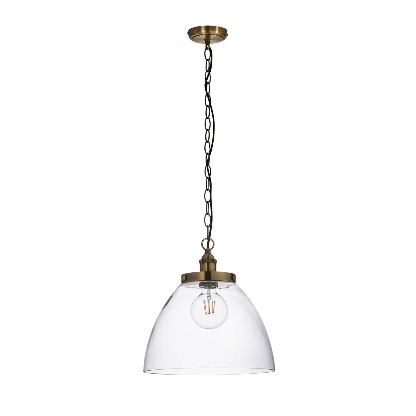 Carlton Grand 1 Pendant Light Antique Brass