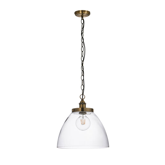 Carlton Grand 1 Pendant Light Antique Brass