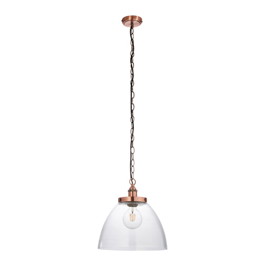 Carlton Grand 1 Pendant Light Aged Copper