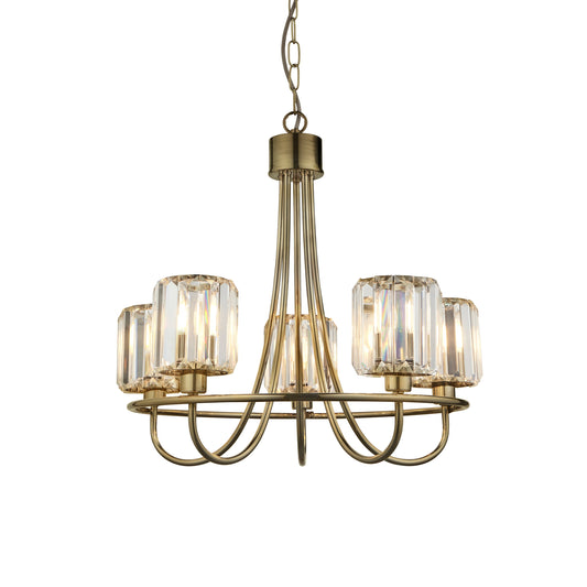 Andover 5 Pendant Light Antique Brass