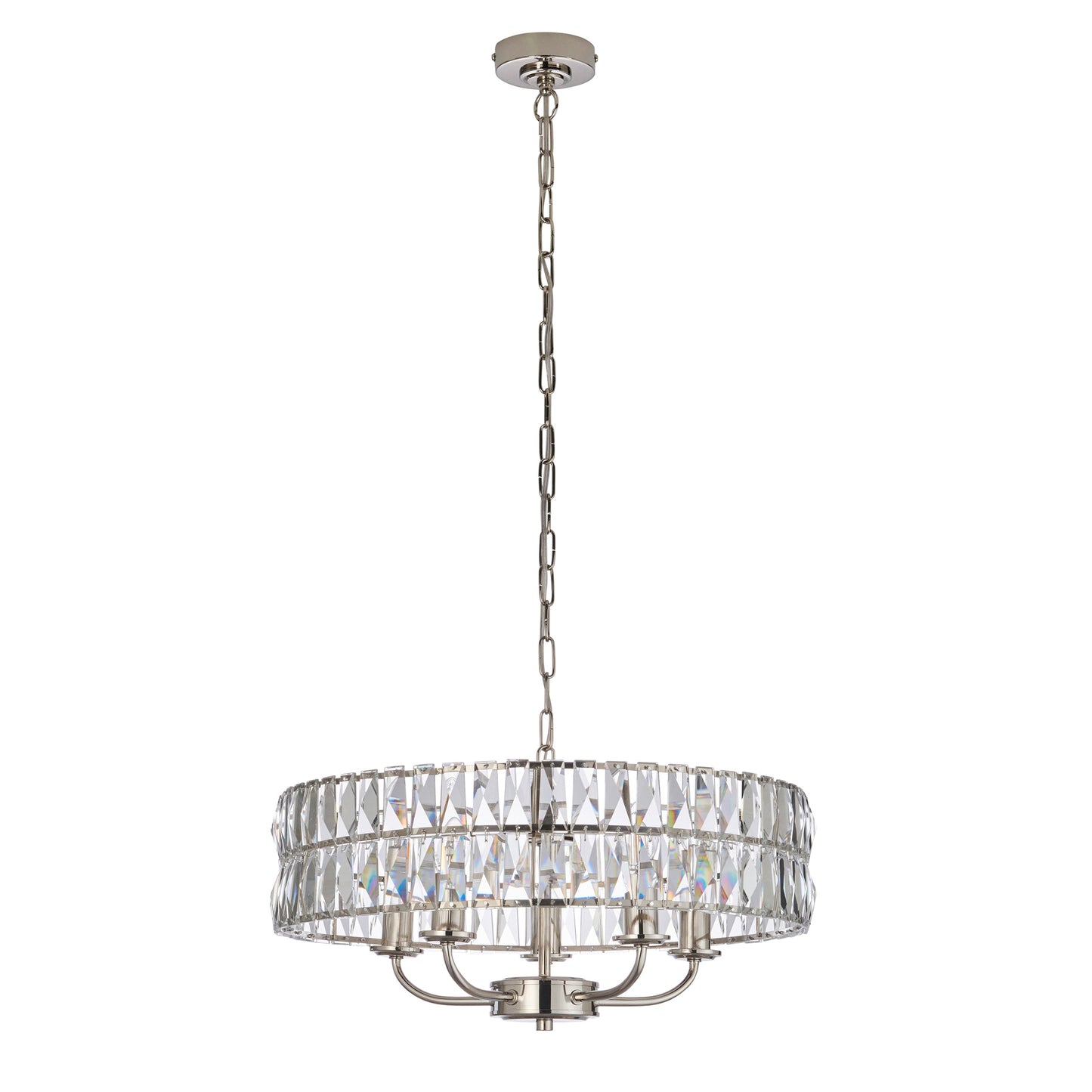 Bellville 5 Pendant Light Bright Nickel