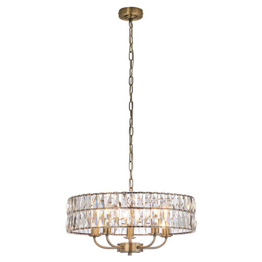 Bellville 5 Pendant Light Antique Brass