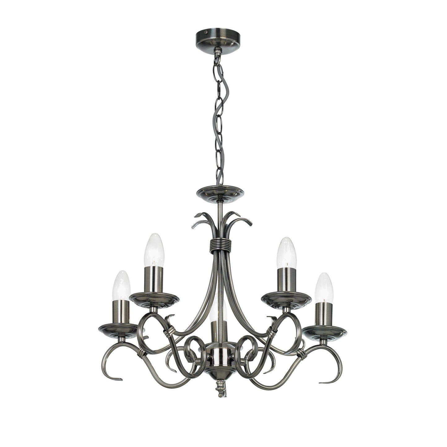 Aragon 5 Pendant Light Antique Silver