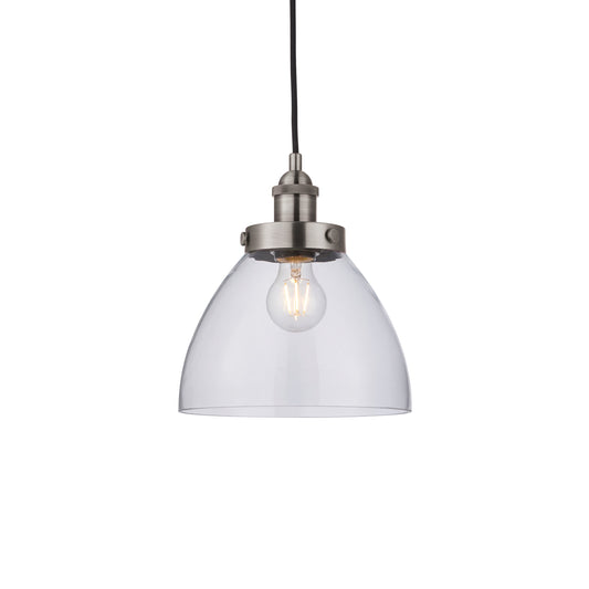 Carlton 1 Pendant Light Brushed Silver