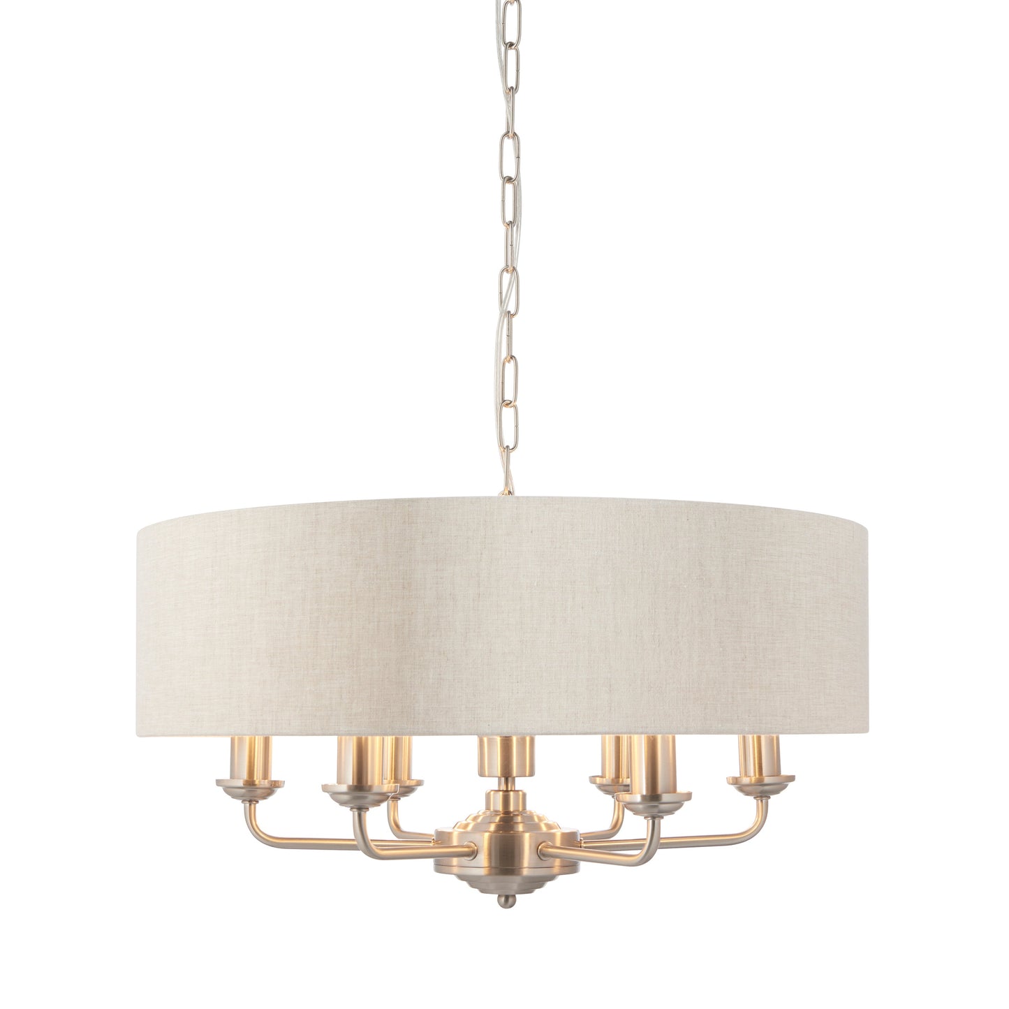 Charlotte 6 Pendant Light Chrome & Natural