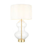 Cullen Shaped Table Lamp Satin Brass Vintage White