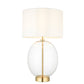 Cullen Oval Table Lamp Satin Brass Vintage White