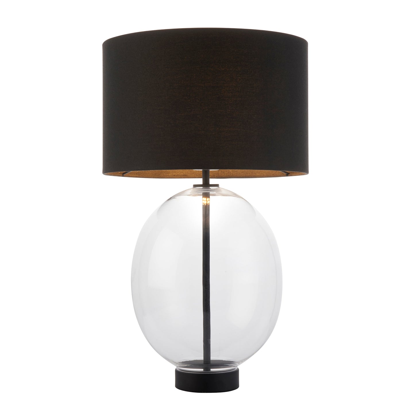 Cullen Oval Table Lamp Clear Glass Black